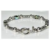 Milor sterling bracelet with square glass beads
