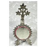 Vintage silverplate brass surmadani kohl mirror