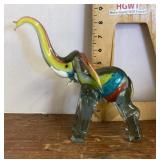 Blown art glass elephant