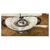 Silverplate tureen and ladle