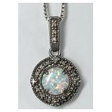 Sterling silver opal necklace