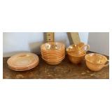Fire-King .peach luster dishes
