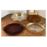 Glass platters and bowl