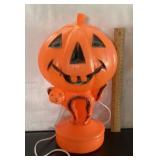 Jack-o-lantern with cat Halloween blow mold