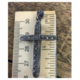 Silver marcasite cross pendant