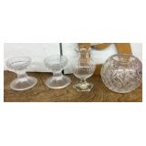 Crystal candleholders and vases