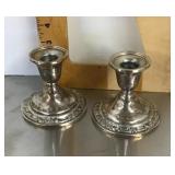 Weighted sterling candle holders