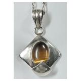 Sterling silver tiger eye necklace