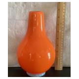Orange art glass vase