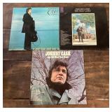 3 Johnny Cash LPs