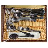 Assorted flatware with case