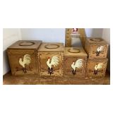 Vintage Redbird Line wooden canister set
