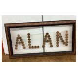 Framed penny art ALAN