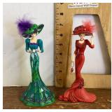 2 fancy lady figures