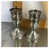 Weighted sterling candle holders
