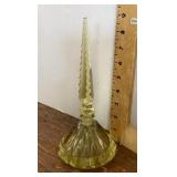 Yellow glass perfume bottle with stopper