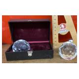 Heavy glass candle holders