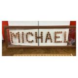 Framed penny art 9" x 28ï¿½ MICHAEL