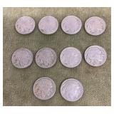 10 Buffalo nickels