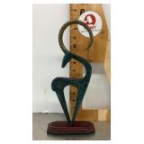 Bronze ibex sculpture