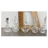 5 glass perfume bottles