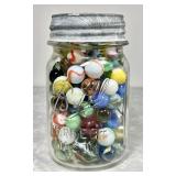 Mason jar of marbles