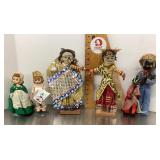 5 collectible dolls