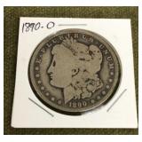1890-O Morgan silver dollar