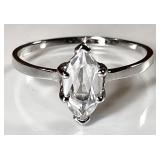 10k white gold ring with clear stone