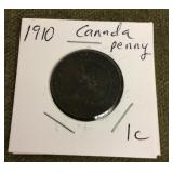 1910 Canadian penny