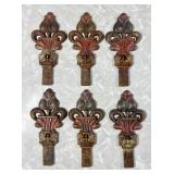 6 cast iron fence post toppers