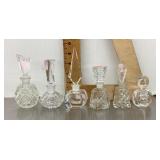 6 glass perfume bottles