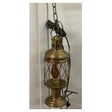 Brass electric hanging lantern light