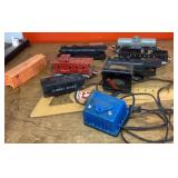 Assorted model railroading cars