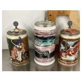 3 Anheuser Busch steins