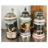 3 Anheuser Busch steins