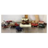 Group of Budweiser diecast vehicles