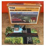 Signal man with lighted shack