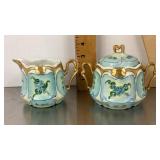 Hand painted cream & sugar bowl