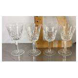 4 Waterford wine glasses