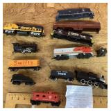Assorted HO engines and cars