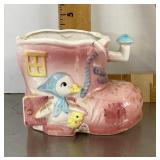 Pink Inarco ceramic shoe baby planter