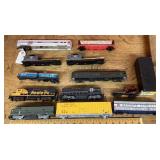 Group of HO train cars