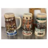 3 Budweiser steins