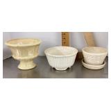 3 pottery and ceramic planters