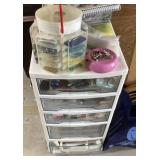 5-drawer organizer full of crafting supplies