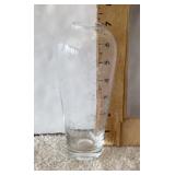 Etched crystal vase