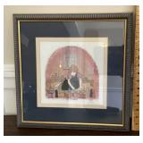 Framed signed P. Buckley Moss print "The Stitcher"