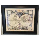 Framed world map art print 22 1/2' x 26 1/2'