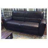7' faux leather sofa